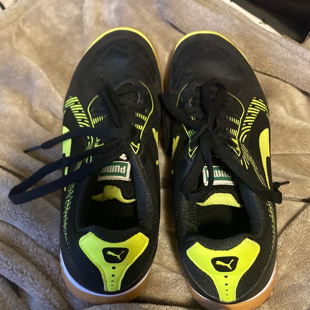 Puma Black and Bright Yellow Athletic Shoes